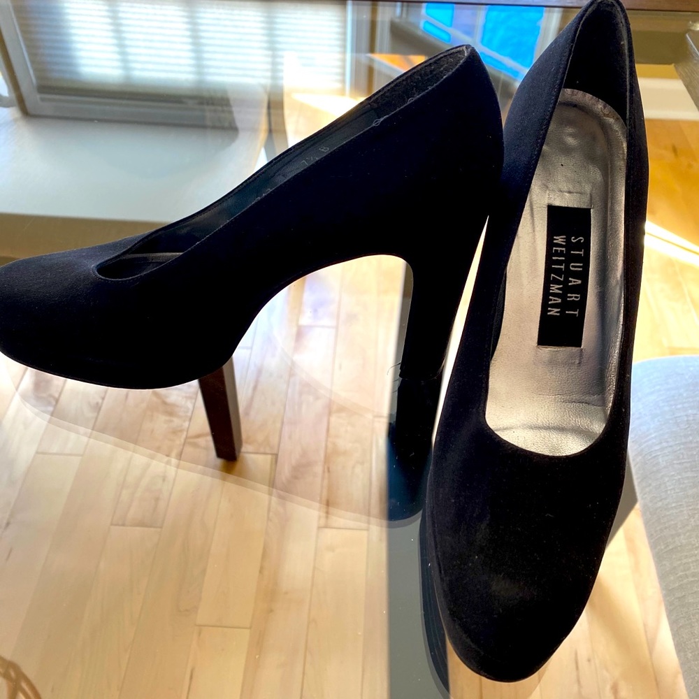 Stuart Weitzman Black Suede Pumps